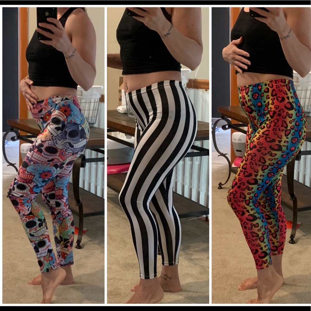 3 pairs of leggings. Thin for warmer weather. Small